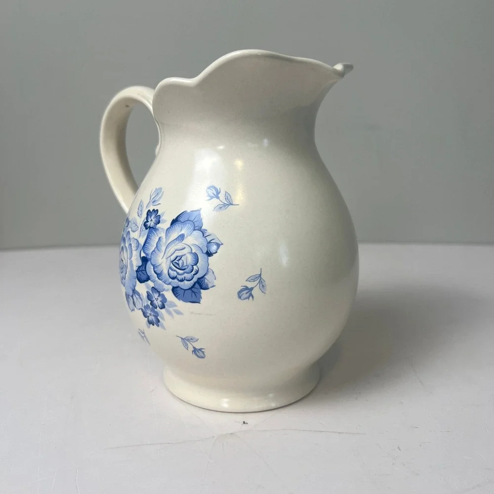 Cottagecore Ceramic Pitcher Home Decor Large Floral Farmhouse Homestead Ranch